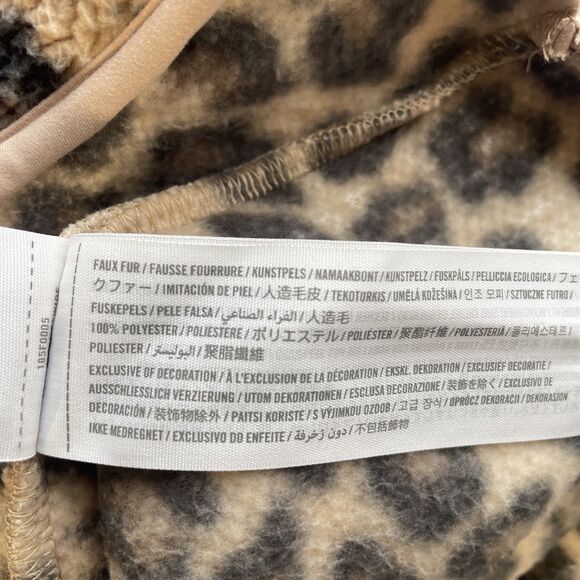 Abercrombie & Fitch Soft A&F Cozy Collection Leopard Print Sherpa Pullover Sz L - Picture 10 of 10